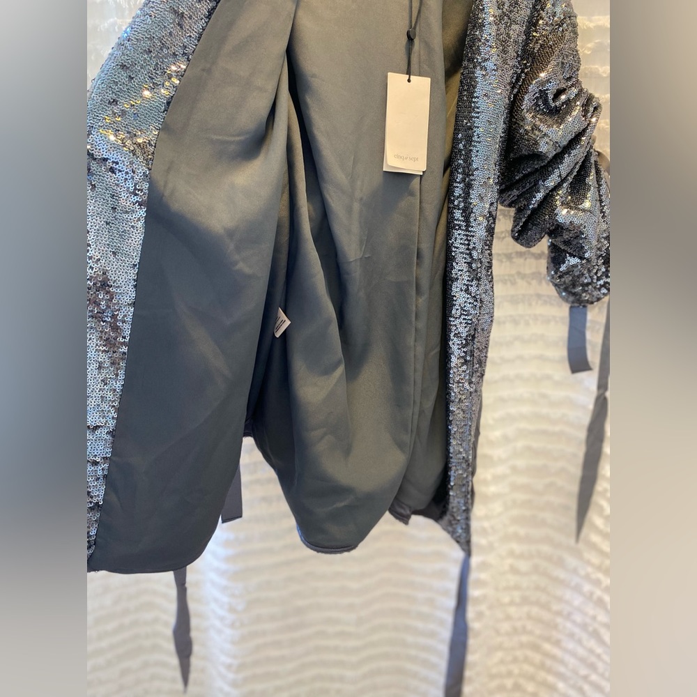 Cinq a Sept Sequin Mathi Gunmetal Blazer - Picture 9 of 17